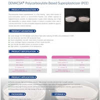 DEMACSA P-121 Pce Polycarboxylate Superplastifiant en poudre, rapport de réduction d'eau de 25 %, teneur en solides de 95 % pour sols autonivelants