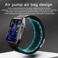 Reloj Inteligente F520 con Bomba de Aire, Presión Arterial, ECG, HRV, Alarma de Caídas, Temperatura Corporal, Múltiples Modos Deportivos, Monitor de Actividad Física
