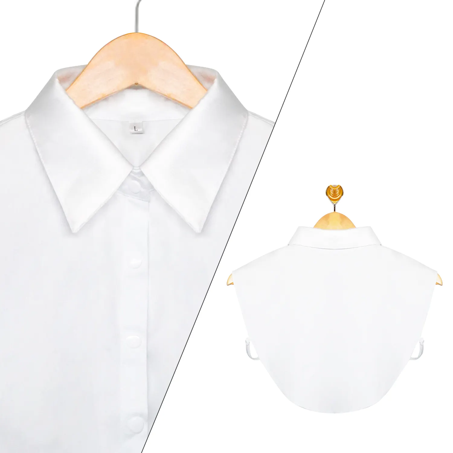 Design Shirt Multi-function Color Light Emitting White Detachable Replaceable Shirt Collar