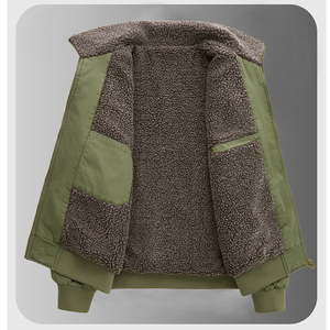 เสื้อแจ็คเก็ตขนแกะกันลมแบบมีฮู้ดสำหรับฤดูหนาว  คอปกขนสัตว์  สไตล์ลำลองสำหรับผู้ชาย  ผ้าสแปนเด็กซ์/ใยไผ่  ซิป  รับผลิตแบบ ODM พร้อมโลโก้ตามสั่ง - Product Image 4