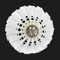 Volant de badminton Huamei A9, le plus durable, à 2 couches, en plumes de canard de classe A, avec tête en liège composite, stable, pour l'entraînement en intérieur/extérieur