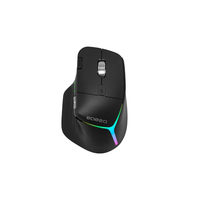 Ratón Inalámbrico RGB Multidispositivo, Bluetooth 5.0 + 2.4G, Ratón Ergonómico Recargable con Cable y Botones Laterales para MacBook y Windows