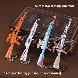 Arma caliente AKM 17CM <span class=keywords><strong>Full</strong></span> Metal Aleación de Zinc pistola modelo de alta velocidad electrónico PUBG llavero juguete nueva función ornamento de tiro - Product Image 2