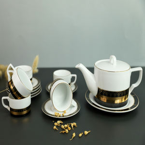Fournisseur Fabricant Prix usine Service à thé en céramique porcelaine personnalisé de haute qualité Plaqué or Kim Lai - Product Image 2