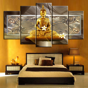 Hd <strong>Painting</strong> <strong>Canvas</strong> Panel Custom Decoration Indian <strong>Buddha</strong> Painter House Decoration Bedroom Picture Print 5 Piece Wall Art - Product Image 4