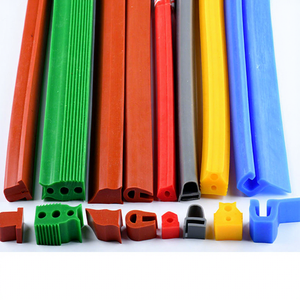 Grosir <span class=keywords><strong>strip</strong></span> penyegel silikon Solid tahan benturan profil ekstrusi silikon Solid merah tahan suhu tinggi - Product Image 1