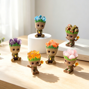 Figura <span class=keywords><strong>de</strong></span> Resina <span class=keywords><strong>de</strong></span> Alta Calidad <span class=keywords><strong>de</strong></span> Baby <span class=keywords><strong>Groot</strong></span>, Estatua <span class=keywords><strong>de</strong></span> Árbol <span class=keywords><strong>de</strong></span> Cristales Curativos con Cabeza <span class=keywords><strong>de</strong></span> Cristal Natural en Bruto para Decoración del Hogar - Product Image 4