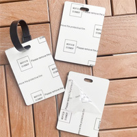 MDFSUB Etiquettes de valise à sublimation simple face en MDF de petite taille, logo personnalisé, sublimation imprimable, étiquette de bagage vierge