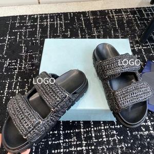 Nuovo arrivo da <span class=keywords><strong>donna</strong></span> <span class=keywords><strong>di</strong></span> design suola spessa infradito intrecciata con plateau in <span class=keywords><strong>paglia</strong></span> Casual Outwear pantofole per l'estate - Product Image 2