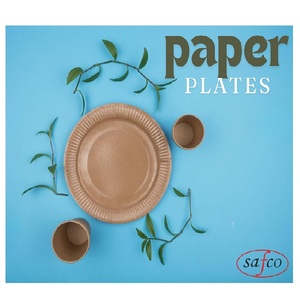 Platos Redondos de Papel Ecológicos, Biodegradables y Desechables para Aperitivos, Comidas, Postres, Catering, Hoteles, Restaurantes y Fiestas - Product Image 2
