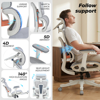 Chaise de bureau ergonomique personnalisée équipée de sièges réglables et d'accoudoirs 5D certifiée BIFMA X5.1 pour le bureau à domicile