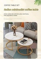 Table basse ronde de luxe nordique moderne pour salon, ensemble de tables basses pour la maison