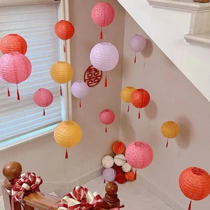 Handmade cổ phong cách giấy rỗng đèn lồng có thể gập lại trong nhà trang trí chiếu sáng cho lễ hội trang trí - Product Image 4