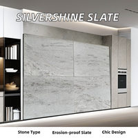 Revêtement mural en marbre gris naturel Silvershine, durable, contemporain, pour extérieur, maison, jardin, surface antidérapante, en gros