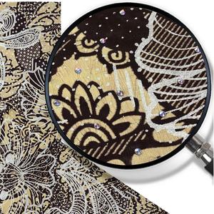 Tissu imprimé de pierre de cire africaine Vintage orné de strass <span class=keywords><strong>marron</strong></span> Beige Ankara Batik Design 100% coton <span class=keywords><strong>Pagne</strong></span> africain - Product Image 3