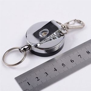 Resilience Steel Wire Rope Elastic Keychain Recoil Sporty Retractable Alarm <b>Key</b> Ring Anti Lost Yoyo Ski Pass ID Card - Product Image 4