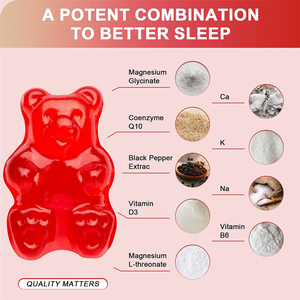 Complément alimentaire pour adultes OEM, gommes de glycinate de magnésium avec complexe de calcium et de vitamine D, soutien de santé de qualité supérieure - Product Image 2