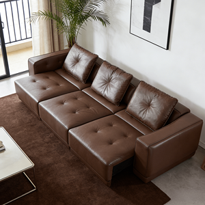 Divano <span class=keywords><strong>Letto</strong></span> Elettrico Reclinabile a Tre Posti in Vera Pelle, Stile Trendy, Traspirante e Delicato sulla Pelle, per Soggiorno - Product Image 3