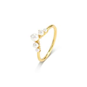 Anillo de Moda Minimalista al por Mayor, Joyería de Latón, Anillo Delicado con Perla Chapado en Oro de 18K para Chica - Product Image 2