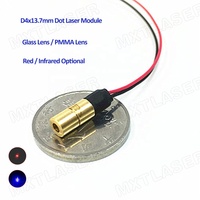 Module laser D3.3mm~D4mm de taille mini, 635nm 650nm 780nm 850nm 980nm, rouge, IR, NIR, 0.5mW 1mW 5mW 10mW, 3~5V DC, pour viseur laser / viseur de pistolet