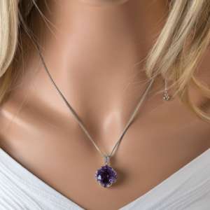 925 כסף טבעי עלה המילניום חתך אמתיסט תכשיטים משובצים רודודיום באיכות גבוהה מצופה מסיבות נשים - Product Image 5