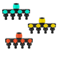 Distributeur de tuyau d'arrosage ABS à quatre voies, raccord femelle 1/2, 3/4, 1 pouce, déviateur de robinet extérieur, adaptateur de connexion rapide