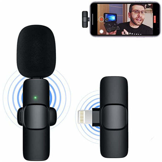 Wireless Lavalier Microphone Smart Noise Cancellation TYPE-C Mobile Phone Recording Wireless Microphone Podcast Teaching K8 2.4G