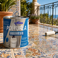 Revêtement imperméable en polyurée transparent à un composant pour les murs extérieurs de la cuisine, substrats en ciment - Écologique, haute résistance