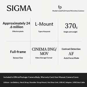 Appareils photo hybrides professionnels <span class=keywords><strong>Sigma</strong></span> <span class=keywords><strong>FP</strong></span>, plein format, 4K, appareil photo hybride compact - Product Image 2