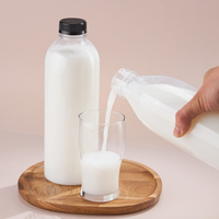 Bouteilles de lait en PET transparentes recyclées de 330 ml, 500 ml, 750 ml, 850 ml et 1 L avec bouchon inviolable anti-fuite