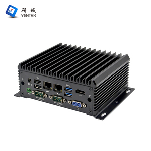 OEM ODM <span class=keywords><strong>Intel</strong></span> N100 J6412 5205U 10210U DDR4 Mini computadora de escritorio VGA HD 2 RJ45 LAN 2 RS232 COM Mini PC industrial sin ventilador - Product Image 1