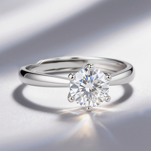 Anello di Fidanzamento in Moissanite 1CT VVS1, Argento Sterling 925 Placcato Oro 14K, Fede Nuziale Certificata GRA, Gioielli Personalizzati per Donne - Product Image 1