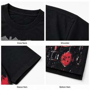 <span class=keywords><strong>T</strong></span>-<span class=keywords><strong>Shirt</strong></span> con Grafica in Strass Personalizzata, 100% Cotone Oversize per Uomo, Stampa <span class=keywords><strong>Vintage</strong></span> Heavy Metal Gotica, Streetwear Hip Hop - Product Image 3