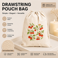 Sac à cordon en coton sergé avec logo personnalisé, pochette de voyage cosmétique, emballage cadeau pour échantillons de soins de la peau, sac anti-poussière pour articles de toilette, vente en gros