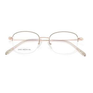 Montures de lunettes Danyang ovales demi-cerclées, verres en acrylique, confortables, unisexe, design quadrilatéral linéaire 34902 - Product Image 4