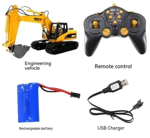 HuiNa Toys 1535 2.4Ghz 15CH <b>Radio</b> Control Excavator Model 1/14 Hydraulic Excavator Metal Alloy Truck RTR for Kids - Product Image 6