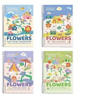 Carnet à spirale Kawaii Floral Adventure Design, thème fleurs amusantes, journal à feuilles mobiles, journal d'écriture A5 à couverture rigide pour étudiants