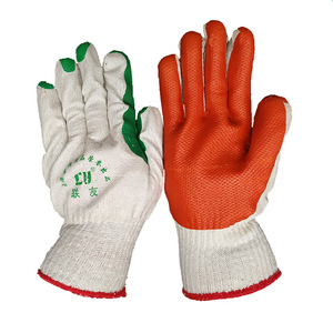 Guantes de Trabajo Lianyou, 10 Agujas, Algodón, Puntas de Dedos con Película Verde, Resistentes a la Abrasión, Guantes de Seguridad de Uso General - Product Image 1