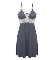 Tendance Produits Chauds Sling Dentelle Split Chemise De Nuit Pyjamas Femmes Soie