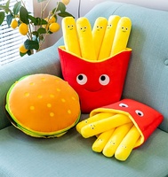 Coussin en peluche Fast Food : Burger, Pizza, Frites – Jouet Kawaii Smiley – Fabricant OEM ODM Personnalisé Vente en Gros