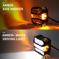 Barres lumineuses LED LOYO 4,5 pouces bicolores blanc-jaune avec DRL, feux de travail laser tout-terrain 4x4 pour voiture