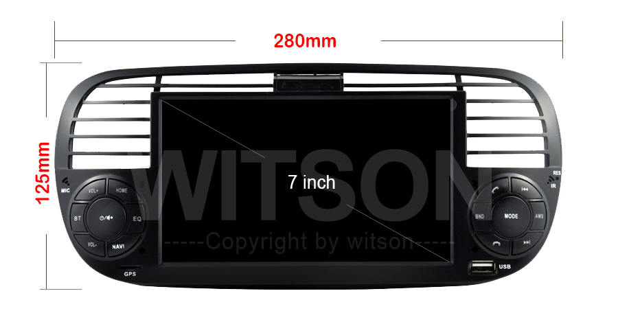 WITSON ANDROID 15カーオーディオプレーヤーFIAT 500カーGPS
