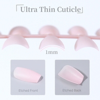 MyBeautyNails logo privé 30pcs ongles en gel gravés amande rond xxs xs extra court couleur nude couverture complète presse sur les ongles gel souple