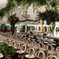Großhandel Holz Thonet Miet-Event Wiener Stühle Schmiedeeisen Schwarz Bankett Party Stapelbare Chiavari Stühle Hochzeit