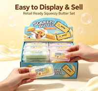 Jouet Squishy en forme de bâton de beurre à presser, souple, à rebond lent, simulation alimentaire, jouet anti-stress, cadeaux et souvenirs de fête