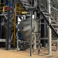 Ligne de transport pneumatique de poudre en phase dense et en phase diluée pour le transport de ciment en sacs de 1 tonne vers le stockage en silo