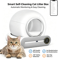 Litière Intelligente Électrique Automatique pour Chat, Nettoyage Automatique, Facile à Nettoyer, Contrôle des Odeurs, Écologique, Vente en Gros Usine