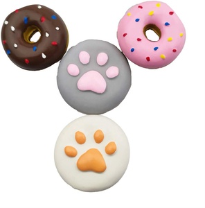 2025 toptan ücretsiz örnek özelleştirilmiş tasarım kauçuk lateks gıcırtılı Donut şekli köpek çiğneme oyuncakları Pet oyuncaklar - Product Image 3