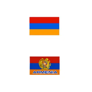 Ready to Ship 100% Polyester 3x5ft Stock Red Blue Orange Armenian Armenia Emblem Armenia Flag