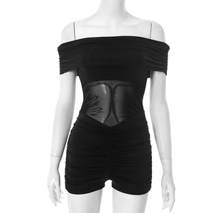840 Combinaison Printemps/Été asymétrique à une épaule avec empiècements et effet transparent - Product Image 6